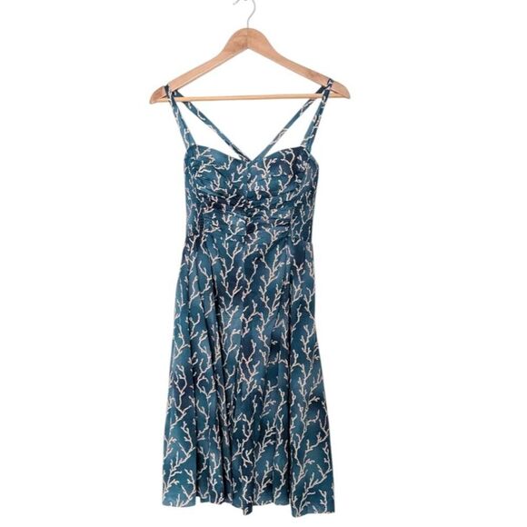 NWT Anthropologie HD In Paris Blue Acropora Coral Reef Dress - Picture 1 of 7